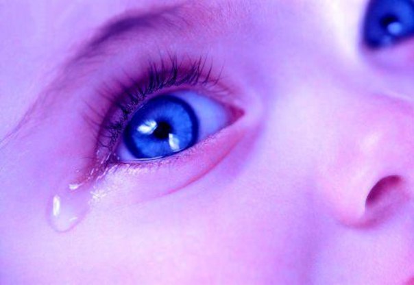 Голубые глазки ребенка в слезах HD фото картинки, обои рабочий стол