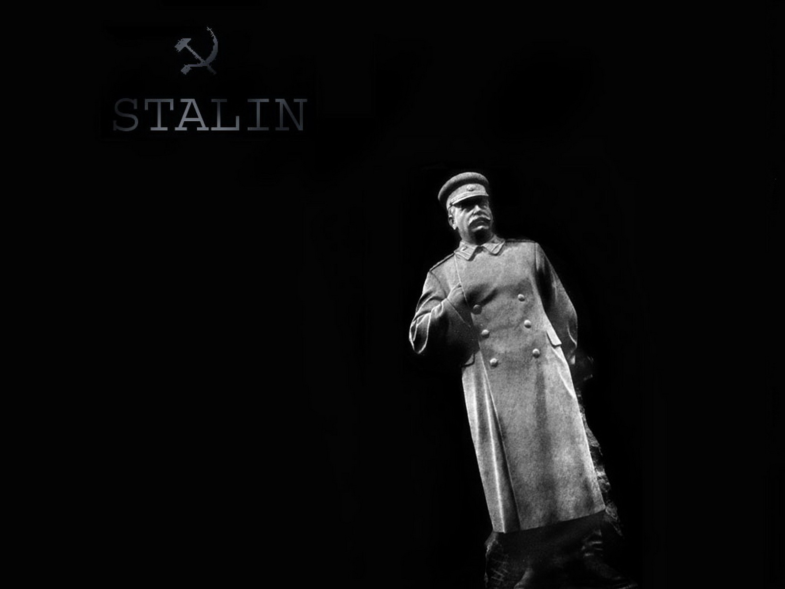 Сталин на черном фоне HD фото картинки, обои рабочий стол