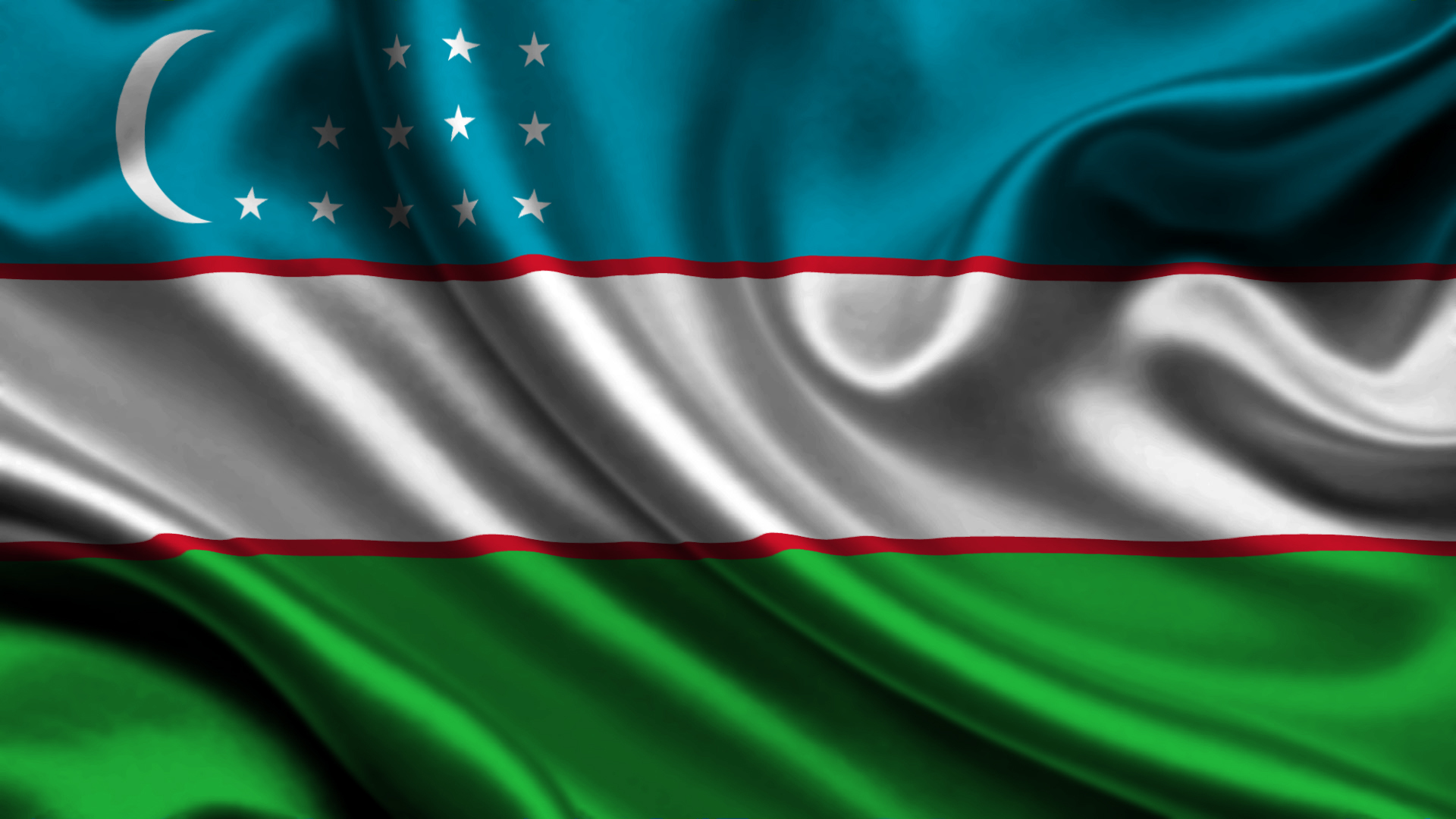 Узбекистан, флаг HD фото картинки, обои рабочий стол