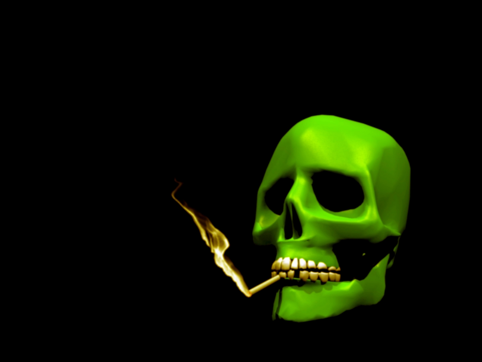 Зеленый череп, сигарета, маска, курит HD фото картинки, обои рабочий стол