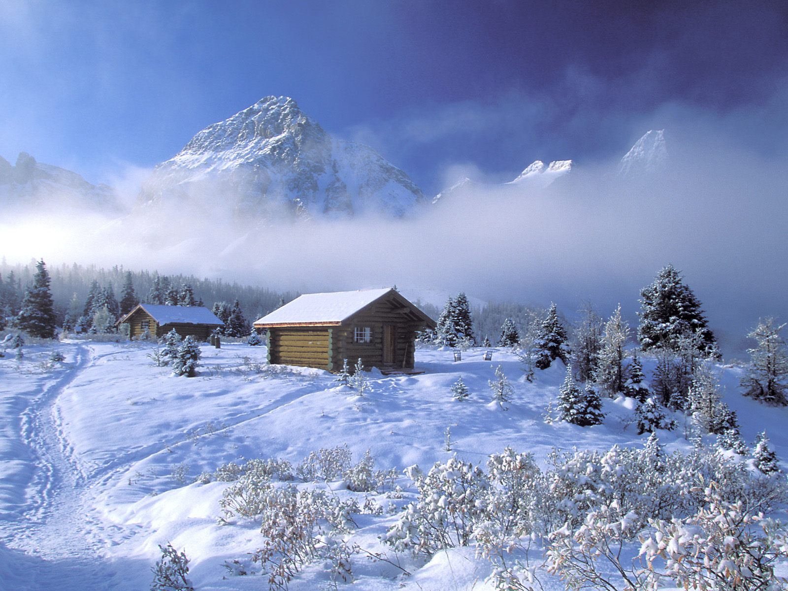 Снежные домики, зима, горы, снег Природа картинки, обои рабочий стол