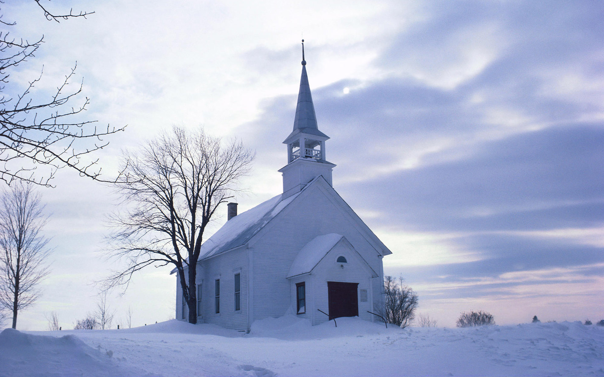 Церковь в снегу Природа картинки, обои рабочий стол