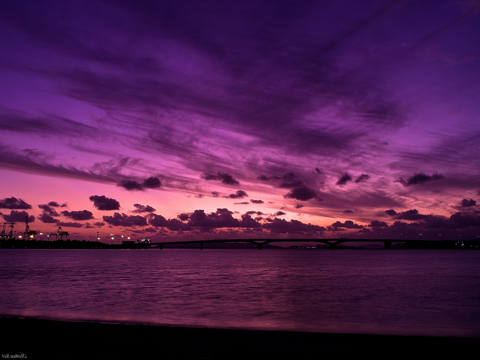 Бардовое небо при закате Природа картинки, обои рабочий стол