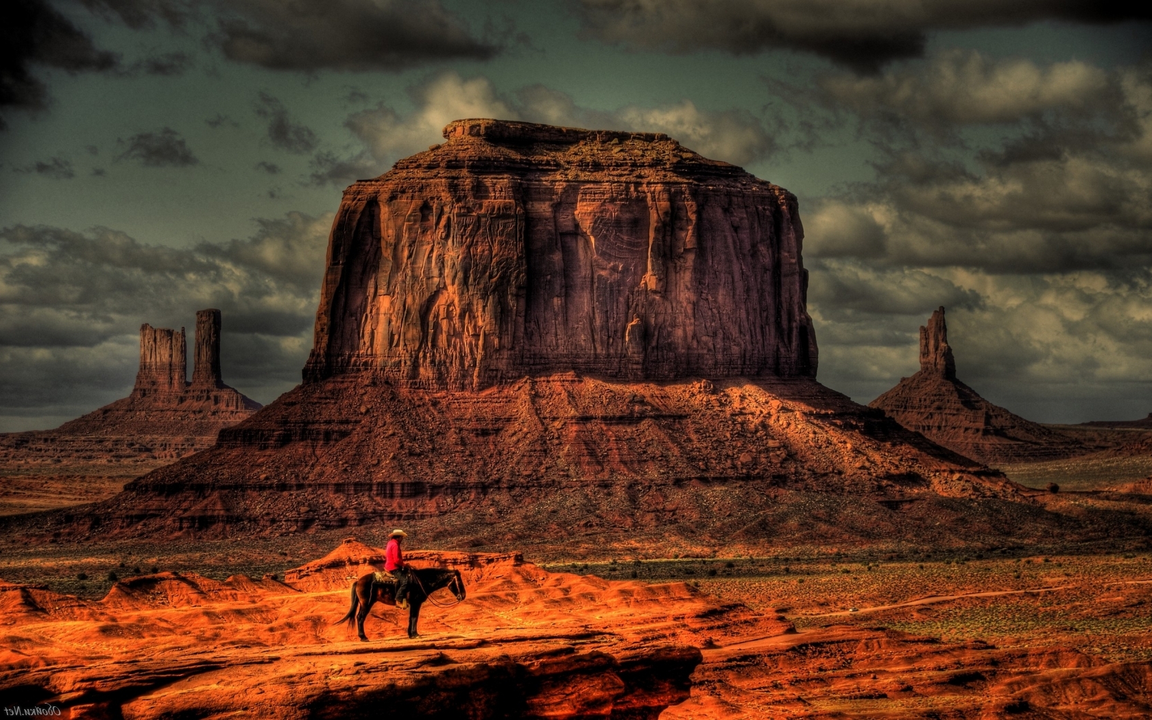 Ковбой на лошади на фоне гор Природа картинки, обои рабочий стол