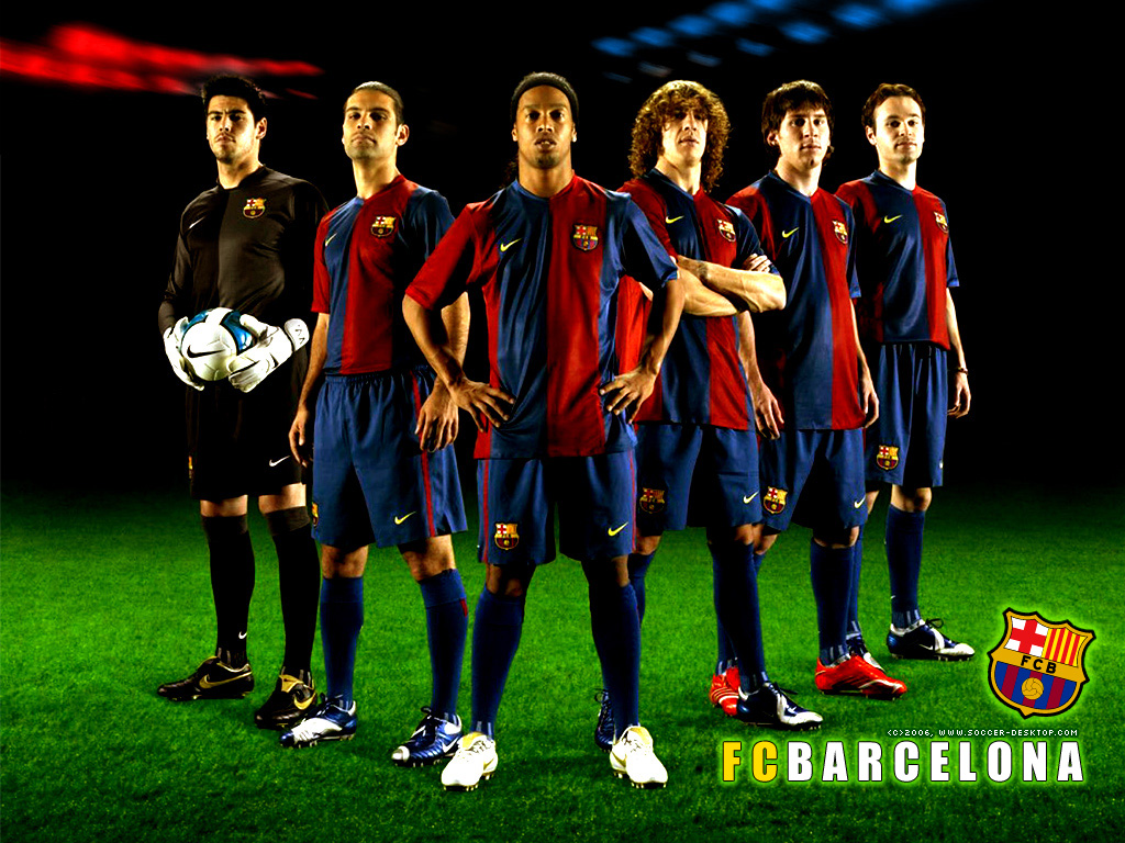 Игроки ФК Барселона в красно-синей форме Спорт картинки, обои рабочий стол