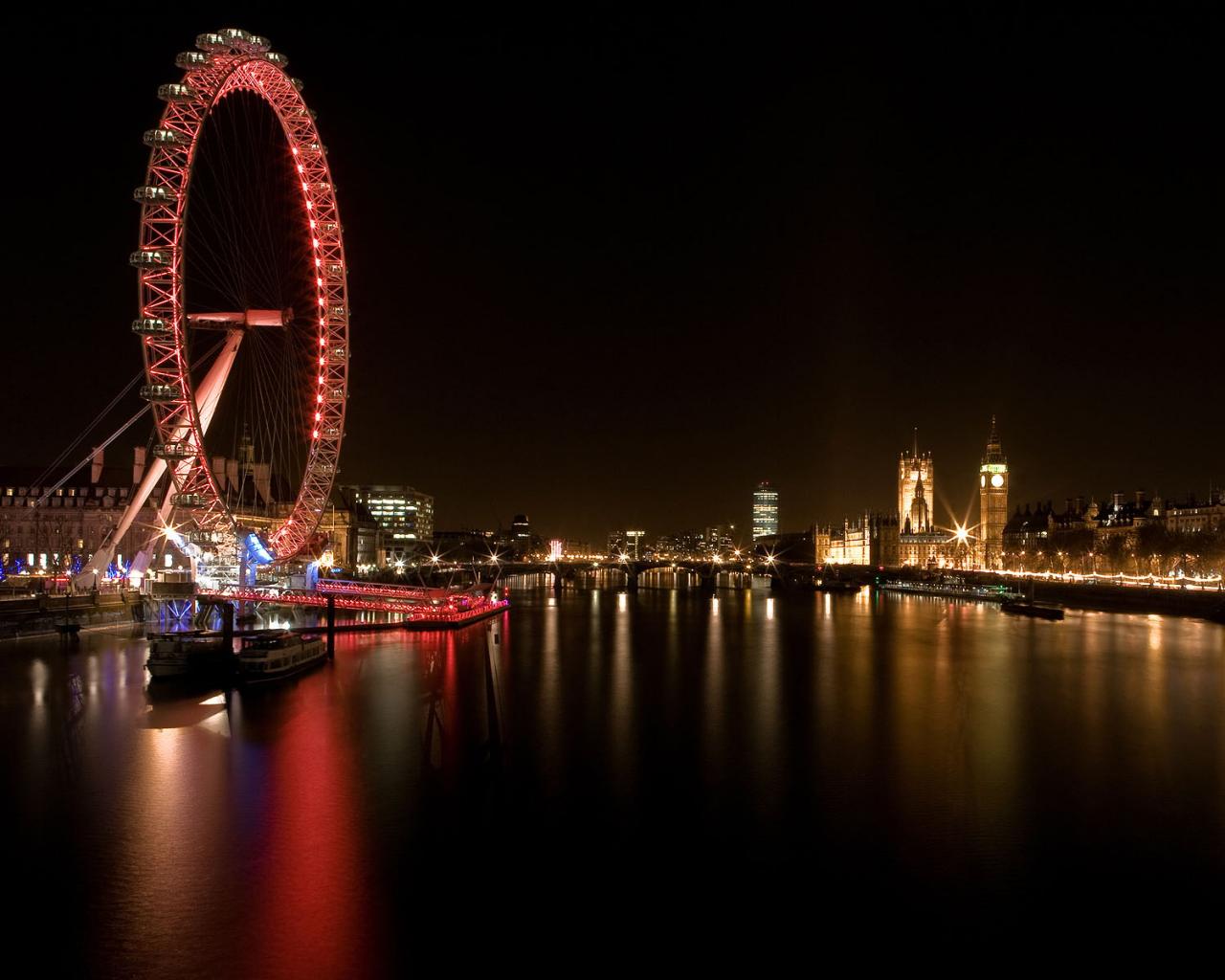 Ночь в Лондоне Города картинки, обои рабочий стол
