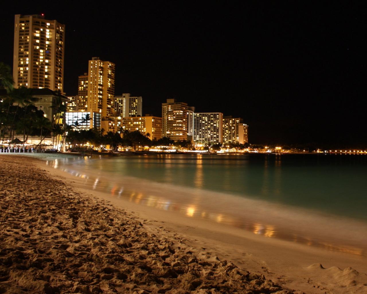 Ночное побережье Города картинки, обои рабочий стол