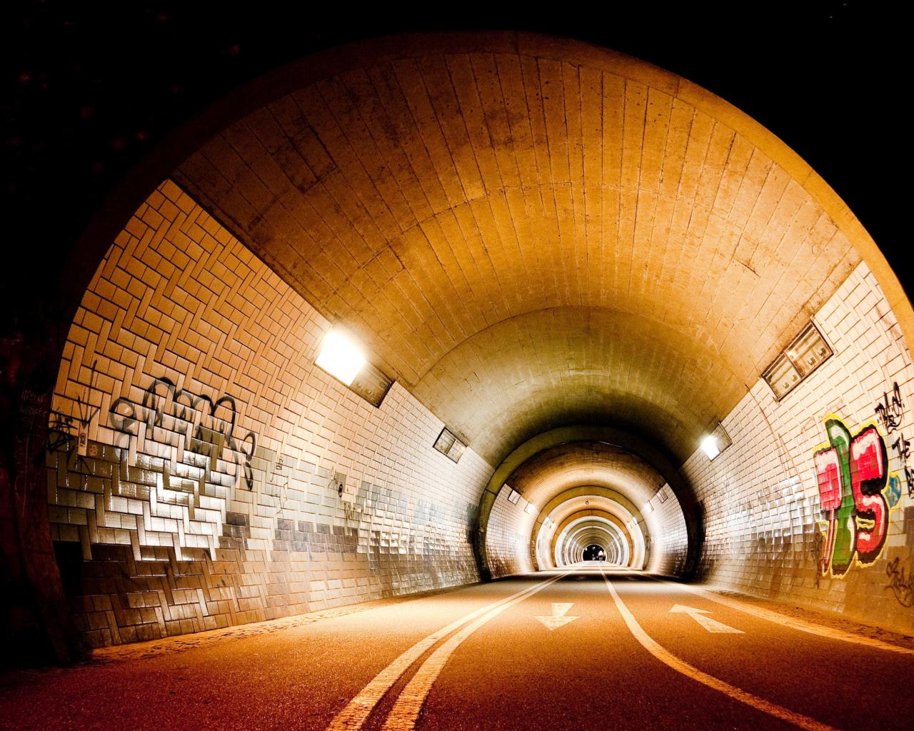 Круглый тунель Города картинки, обои рабочий стол