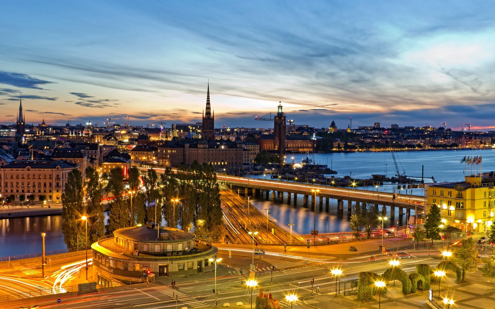 stockholm, город, огни Города картинки, обои рабочий стол