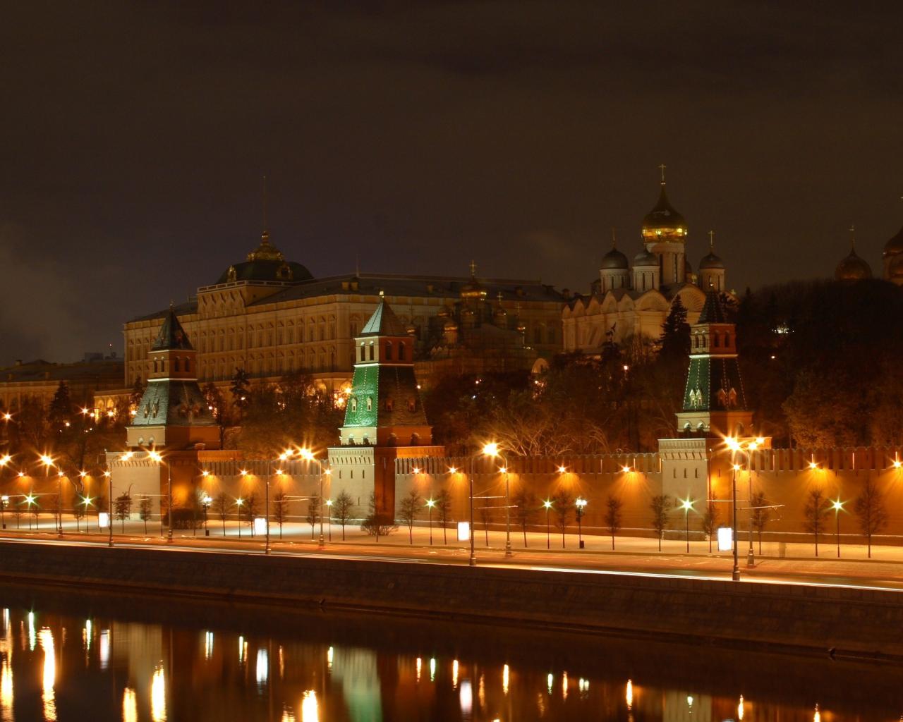 Москва, Кремль, набережная, ночь Города картинки, обои рабочий стол