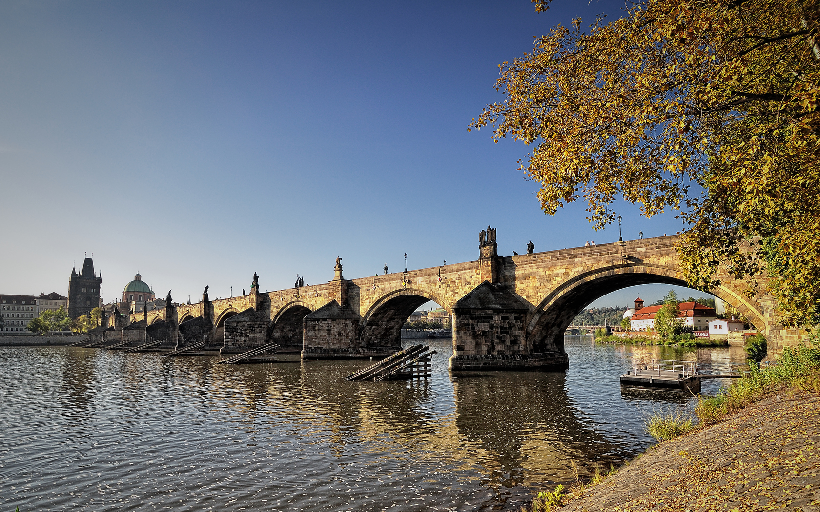 Карлов Мост, Прага, осень Города картинки, обои рабочий стол