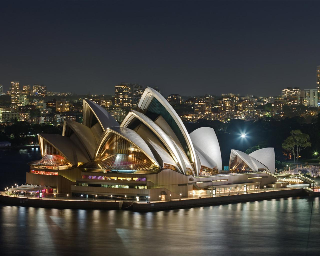 Австралия, ночь, опера, огни, сидней Города картинки, обои рабочий стол