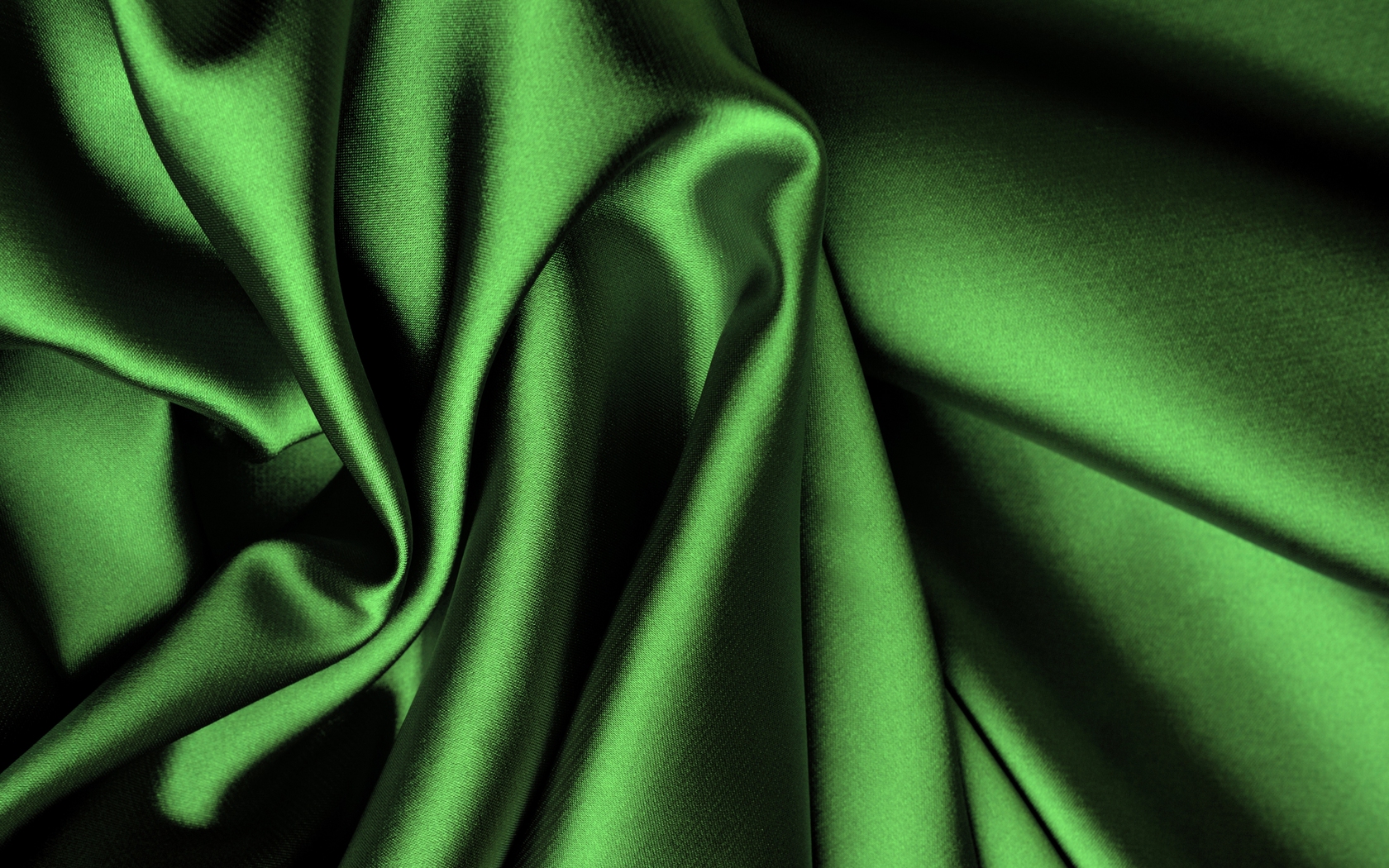 сатин, зеленый, шелк, ткань, складки Текстуры картинки, обои рабочий стол
