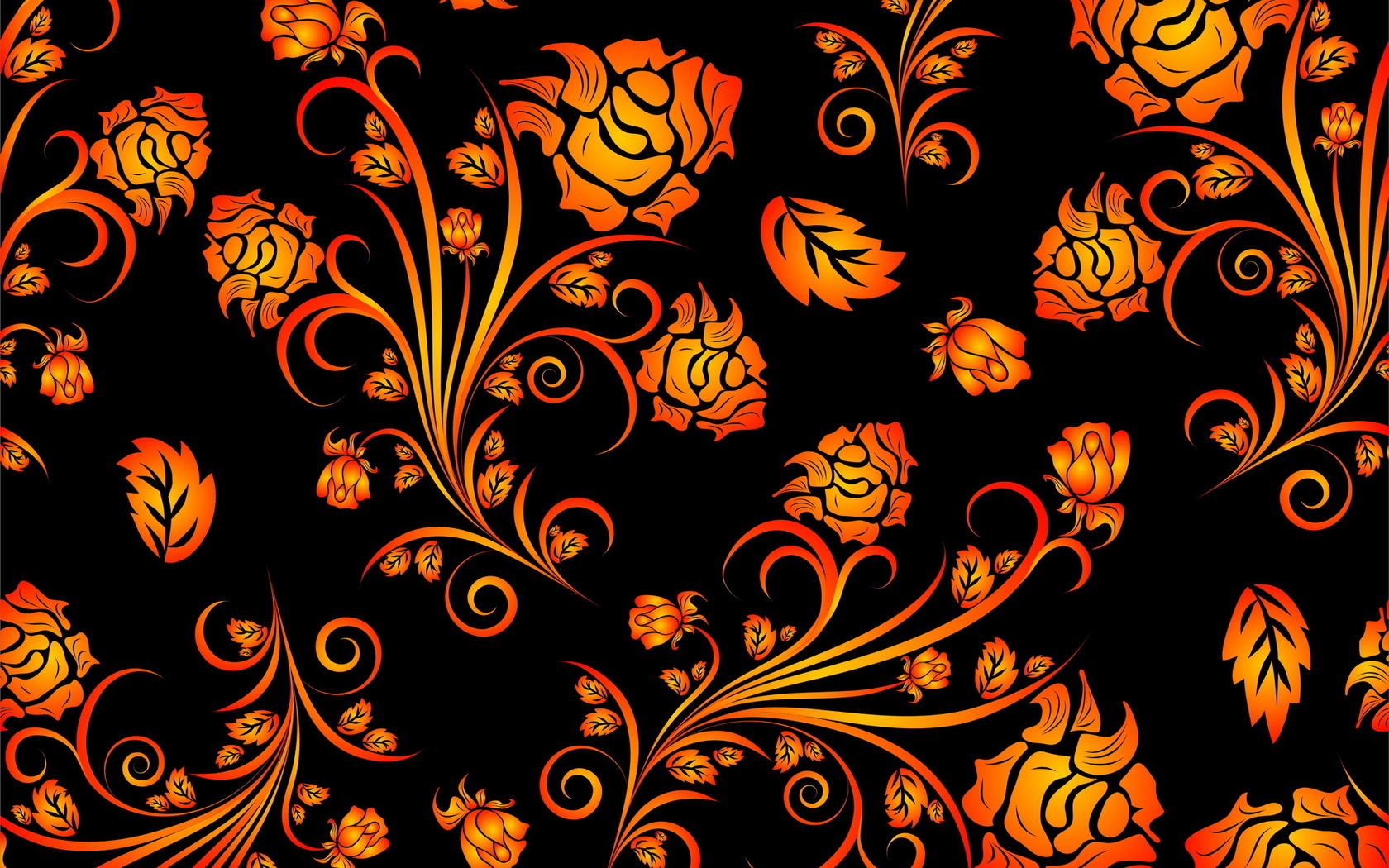 оранжевые розы, черный фон Текстуры картинки, обои рабочий стол