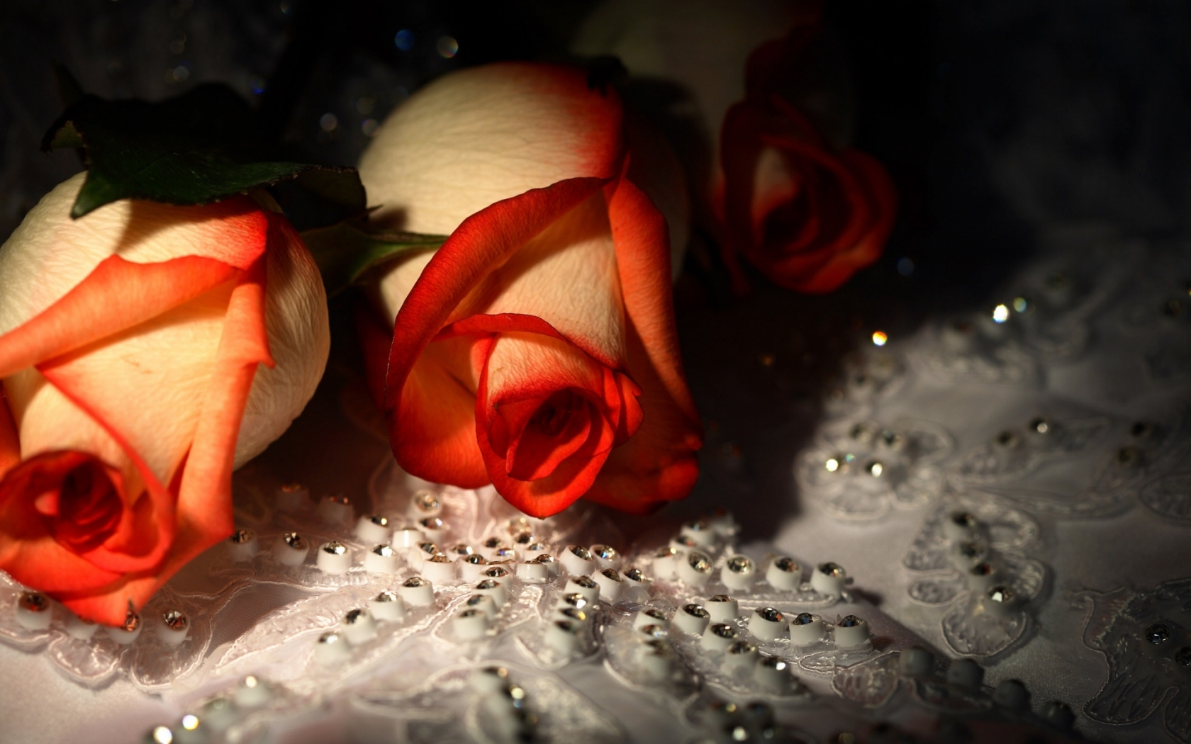 Розы и бриллианты Цветы картинки, обои рабочий стол