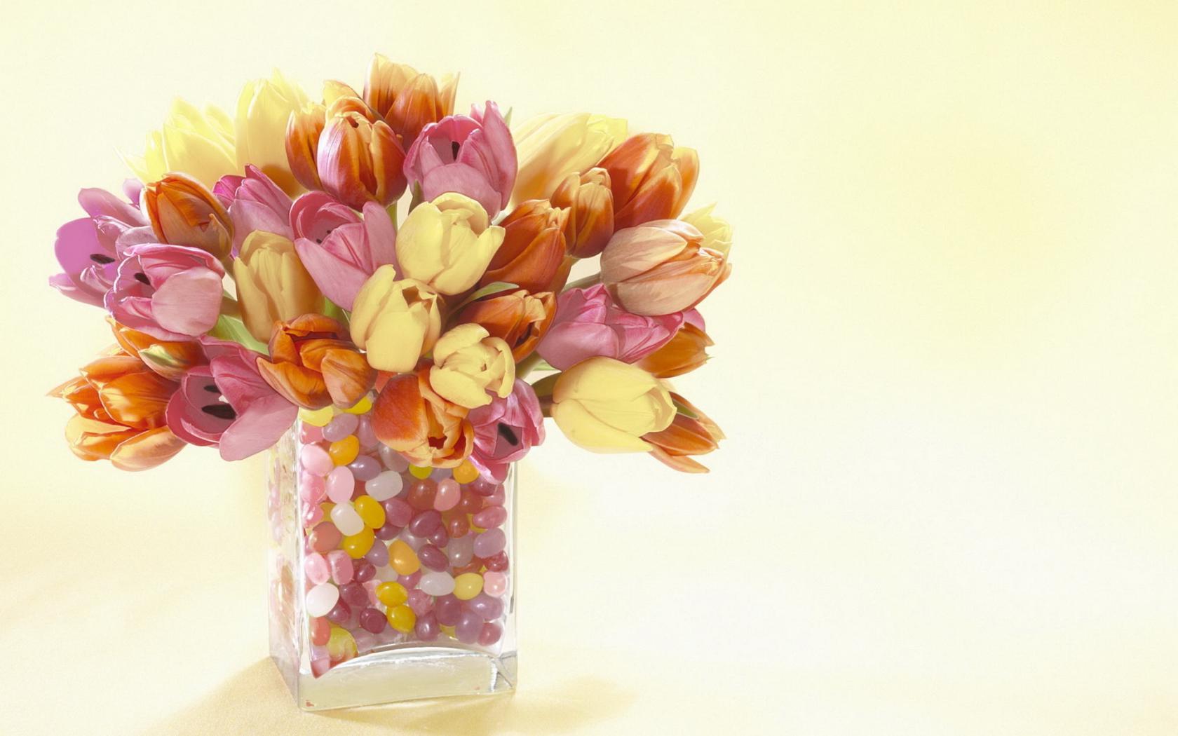 Цветы, ваза, тюльпаны Цветы картинки, обои рабочий стол