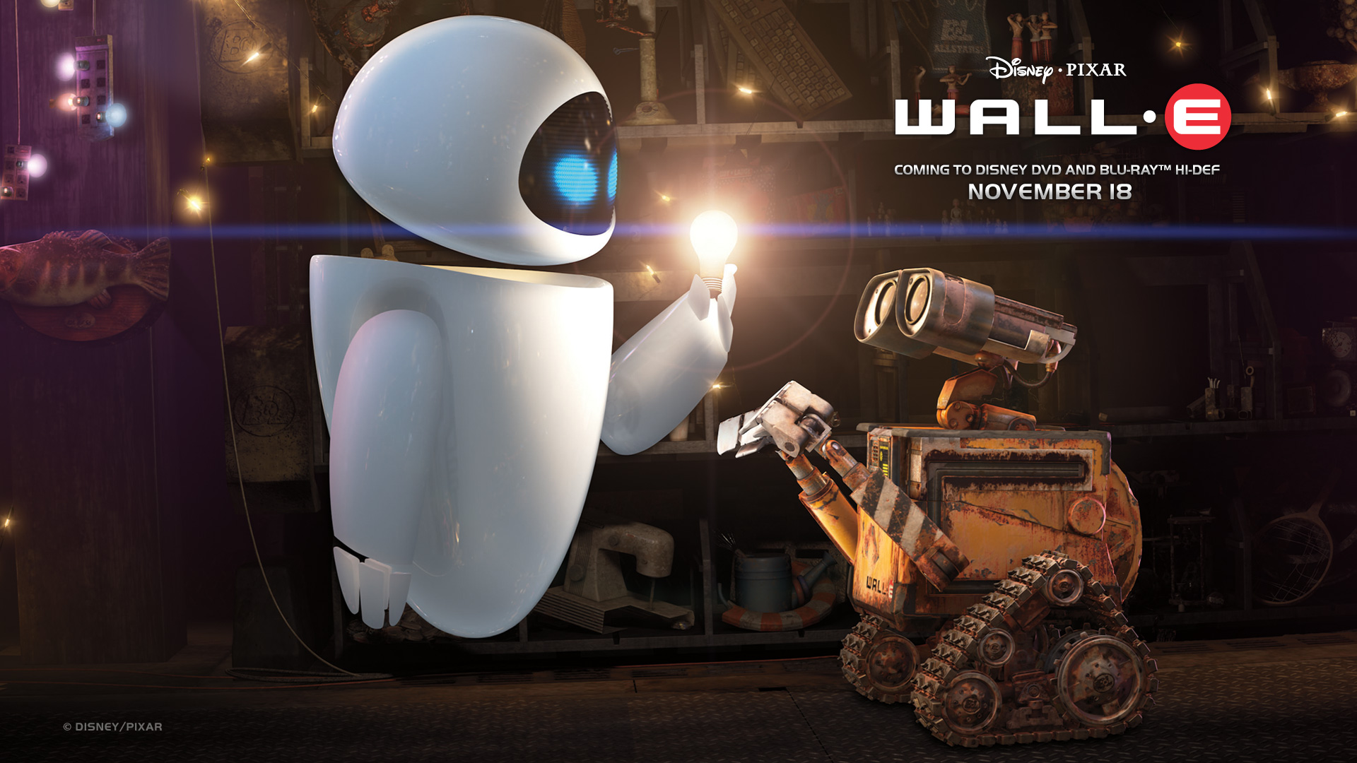 WALL-E показал лампочку EVE HD фото картинки, обои рабочий стол