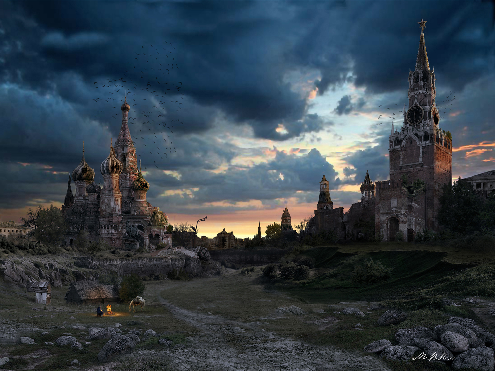 Кремлевская долина, апокалипсис, закат HD фото картинки, обои рабочий стол