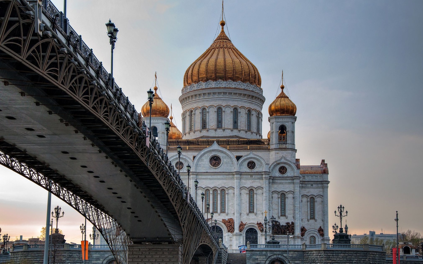 Храм Христа Спасителя, мост, Москва, храм HD фото картинки, обои рабочий стол