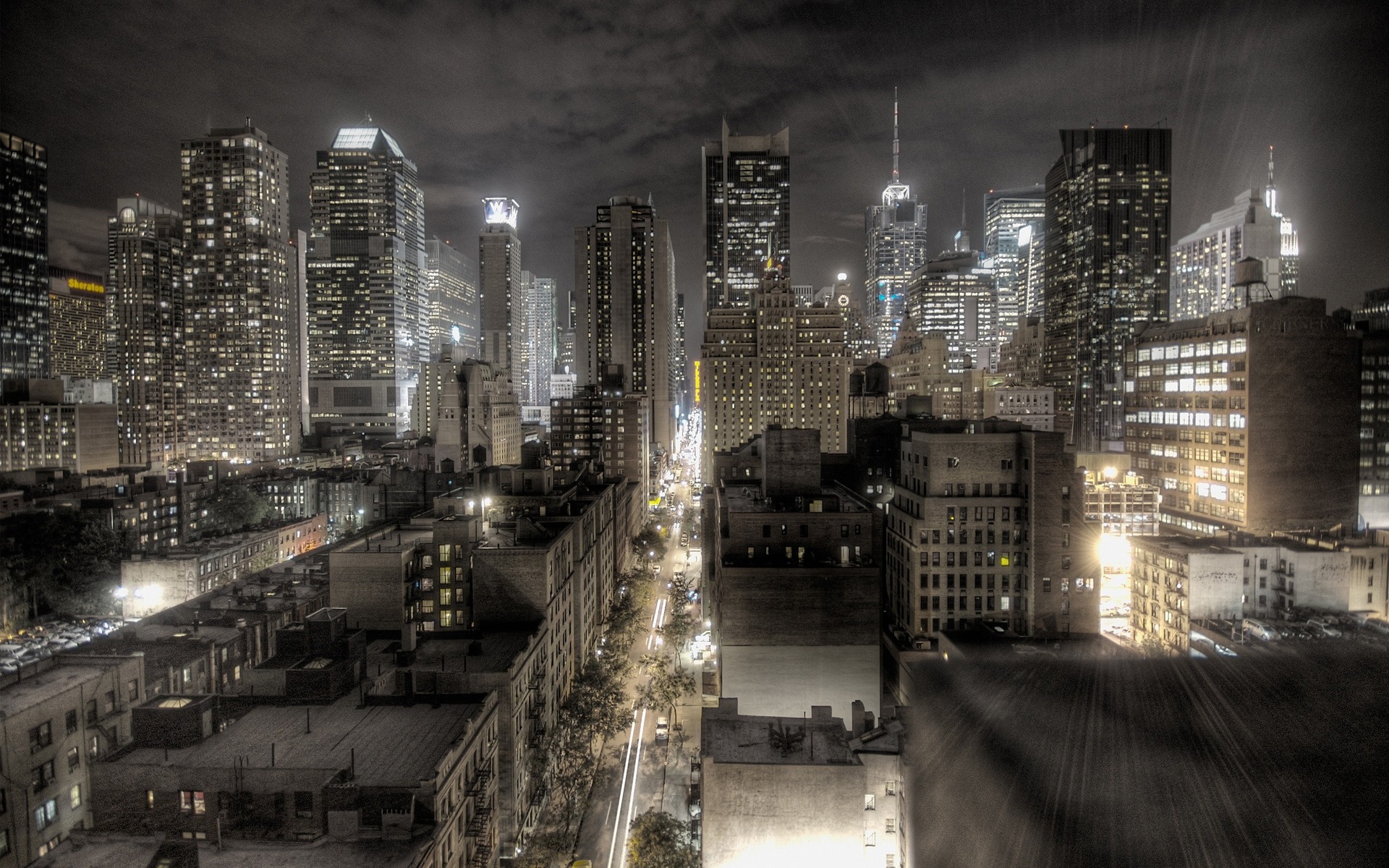 Нарисованный город Нью-Йорк City HD фото картинки, обои рабочий стол