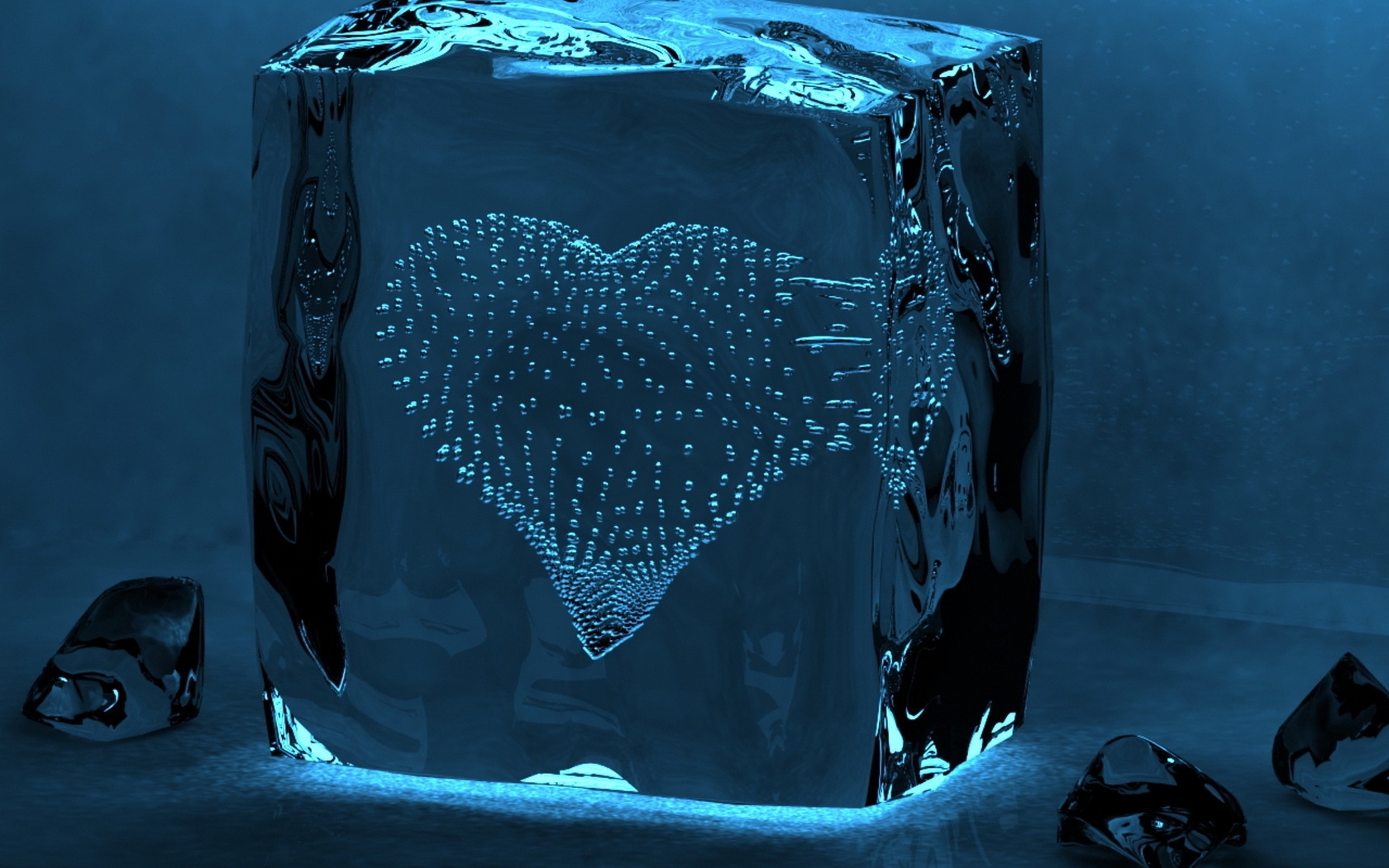 Сердце во льду HD фото картинки, обои рабочий стол