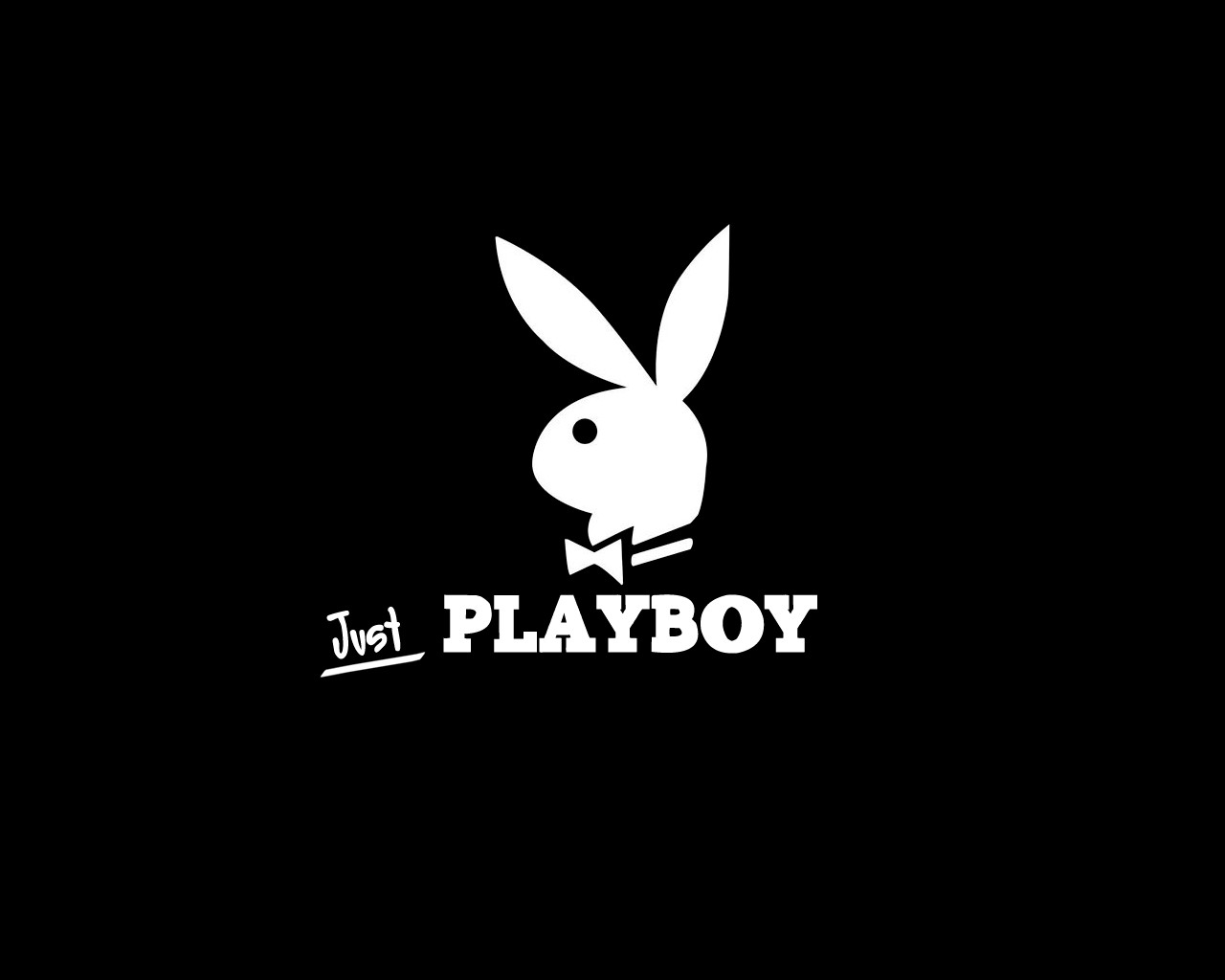 Белый Playboy на черном фоне HD фото картинки, обои рабочий стол
