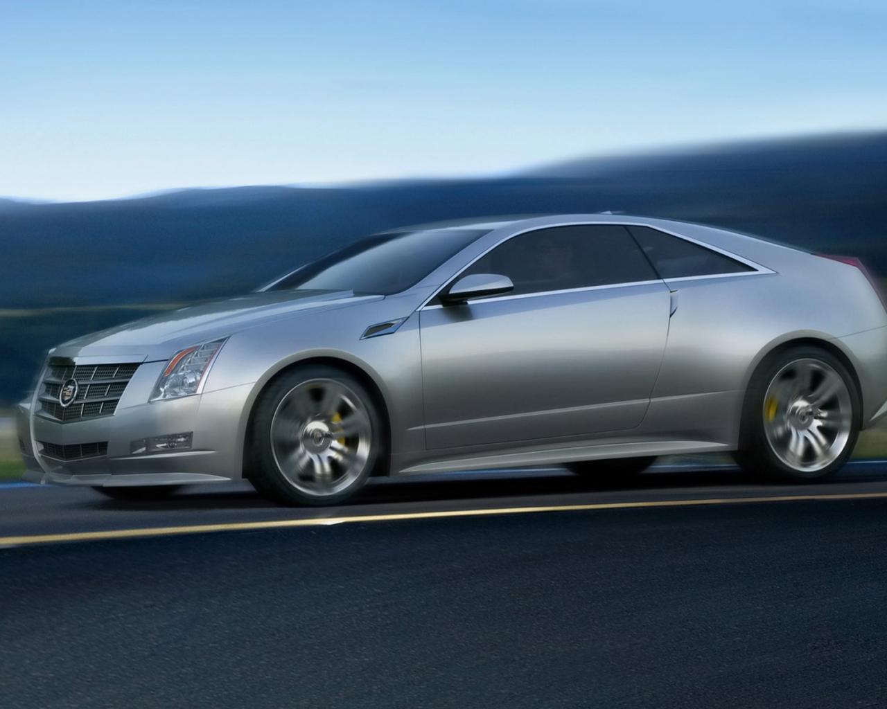 Cadillac CTS-coupe на дороге Автомобили картинки, обои рабочий стол