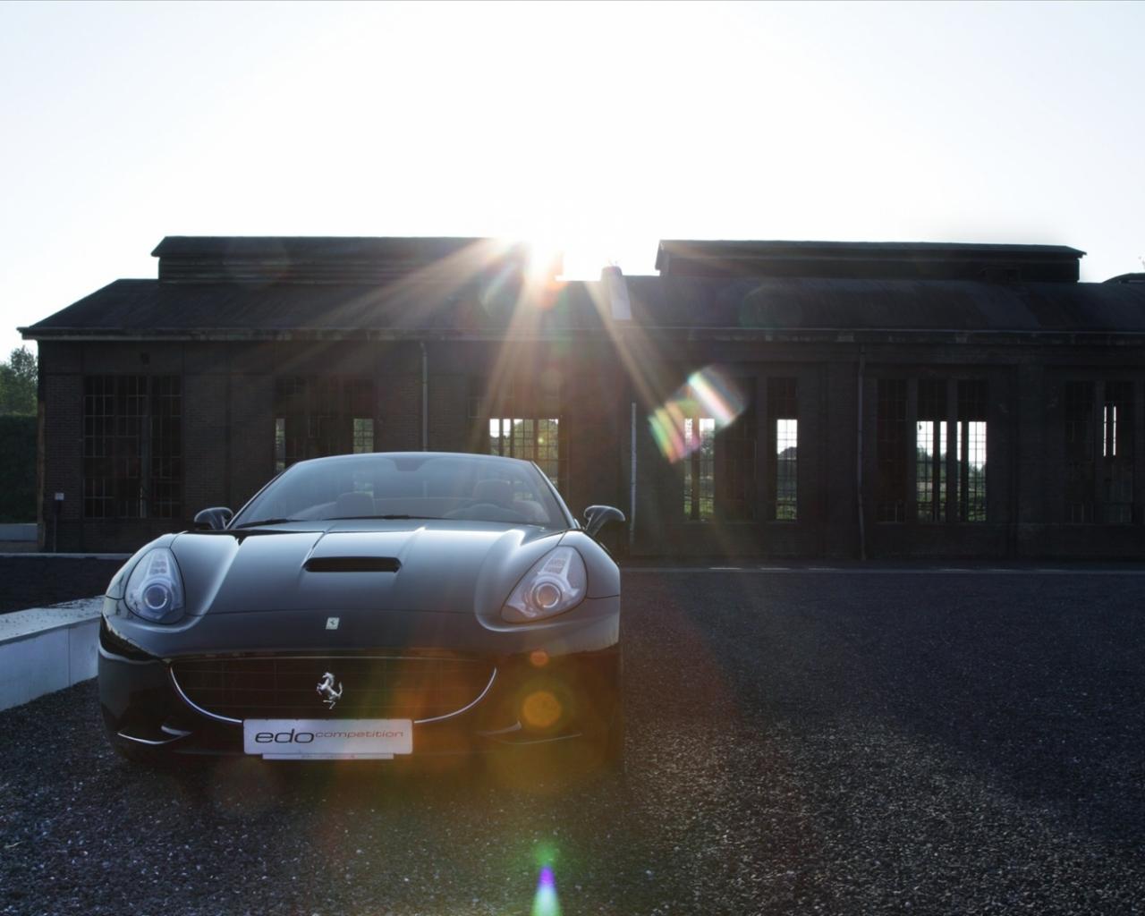 Edo Ferrari California Spider в лучах утреннего Автомобили картинки, обои рабочий стол