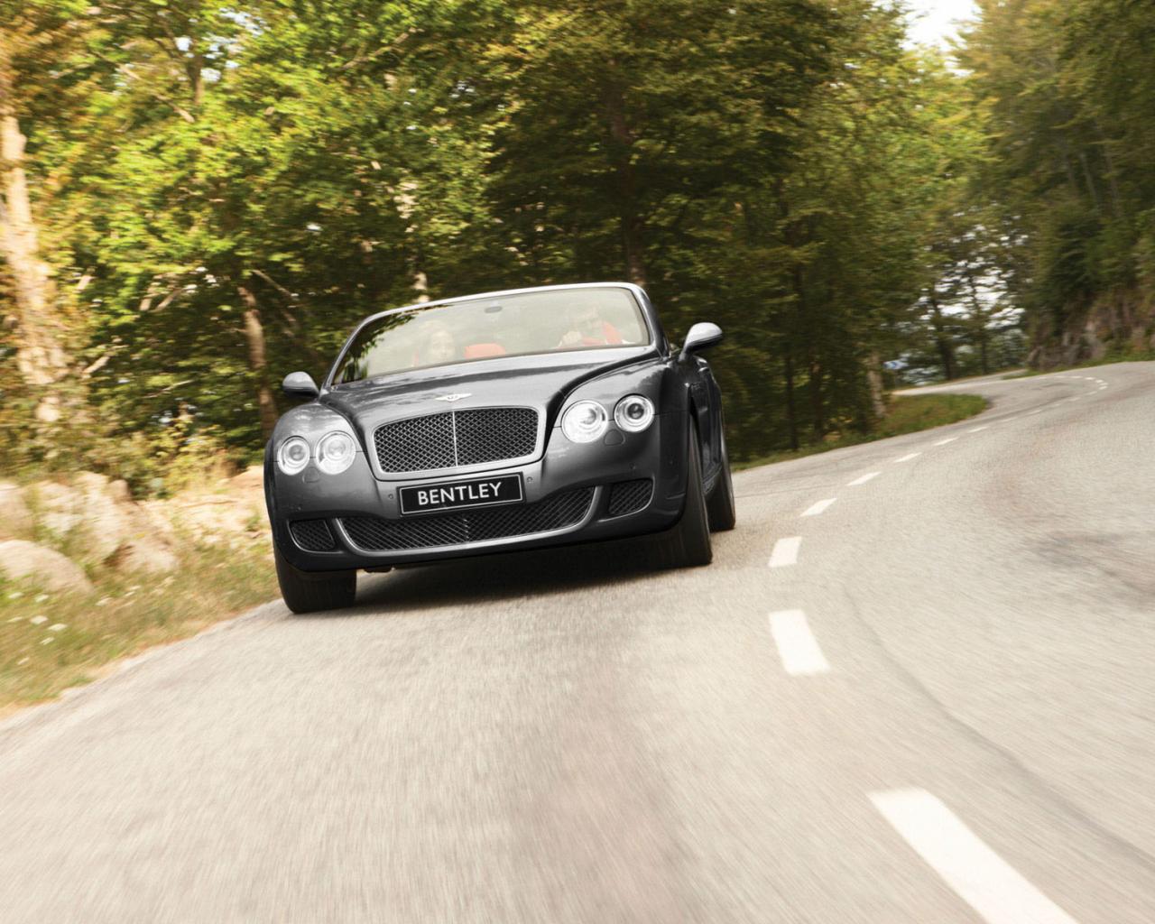 Bentley Con-GTC-speed по извилистой дороге Автомобили картинки, обои рабочий стол