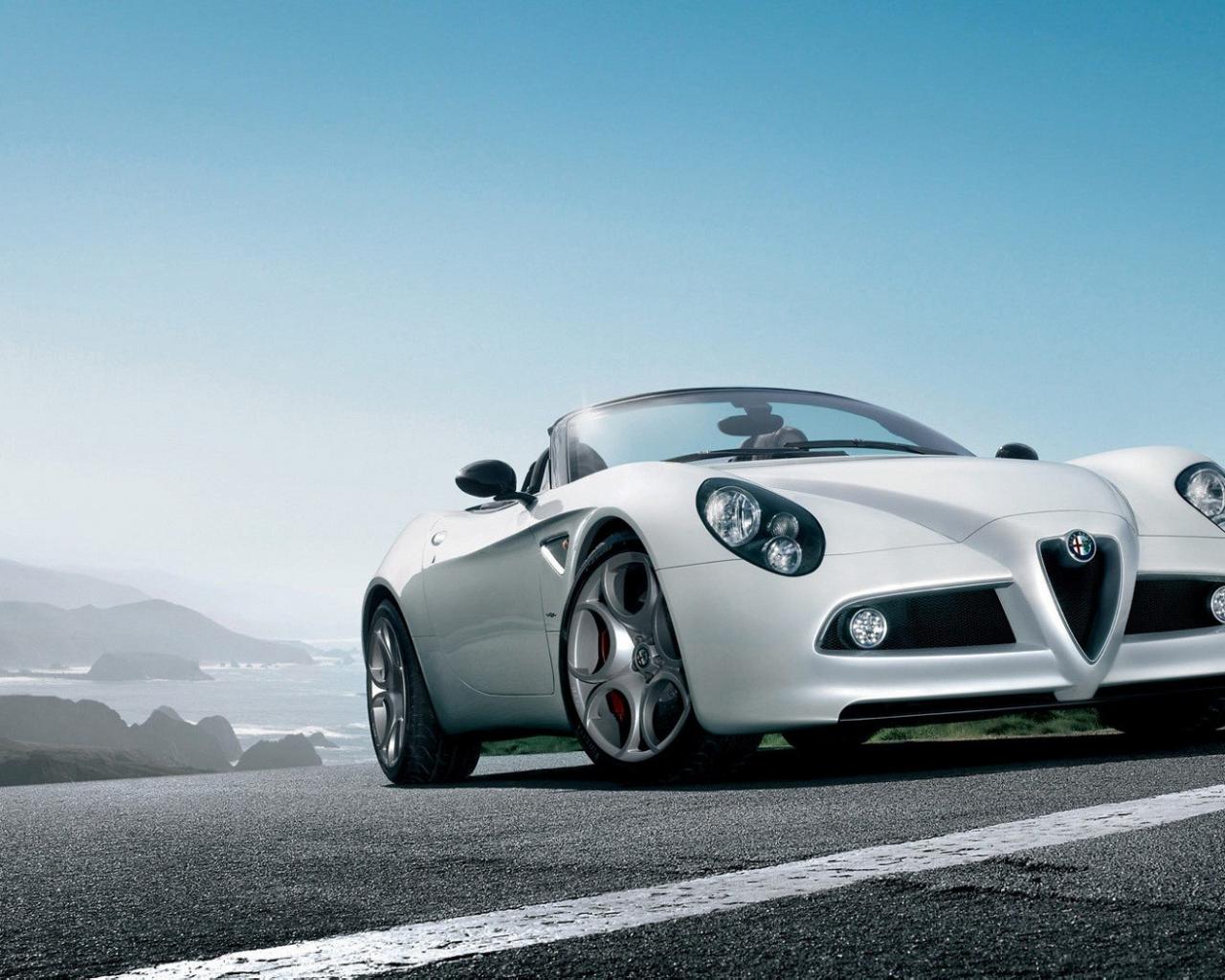 Белая Alfa Romeo Автомобили картинки, обои рабочий стол