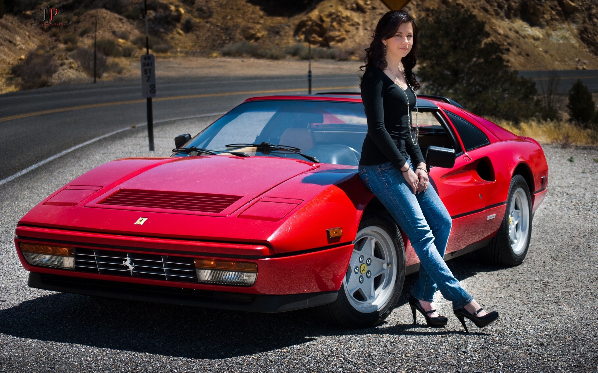 Ferrari 328 GTS, девушка Автомобили картинки, обои рабочий стол