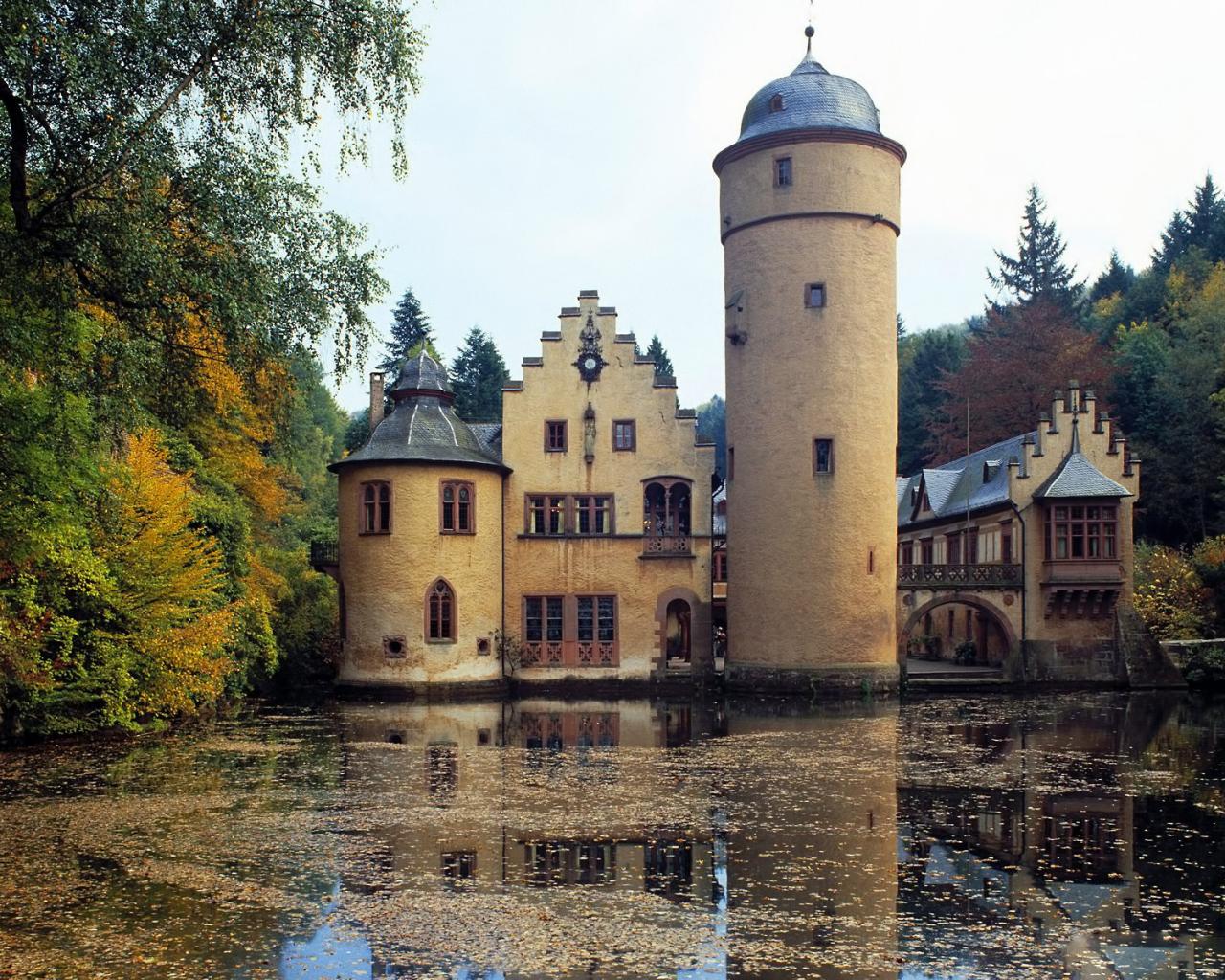 Mespelbrunn bavaria germany Города картинки, обои рабочий стол