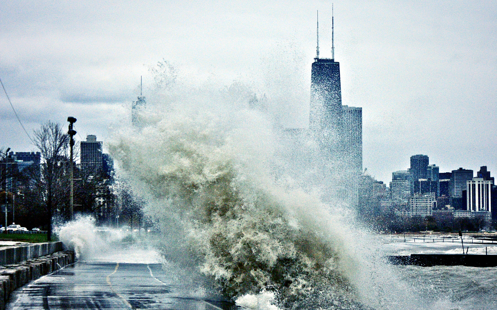 chicago, usa, чикаго, небоскребы, шторм, мичиган Города картинки, обои рабочий стол