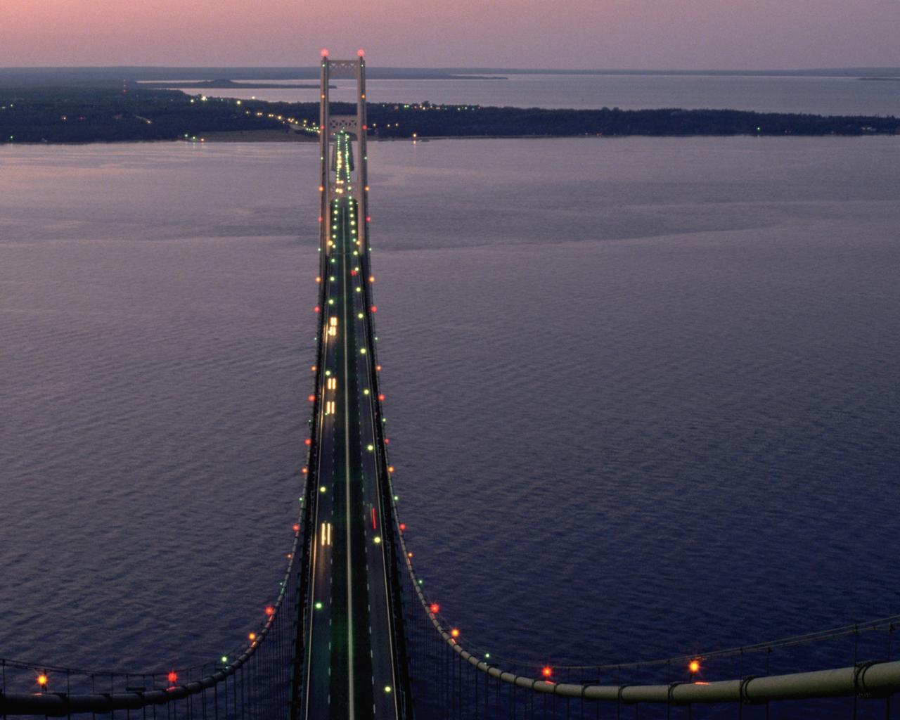 Mackinac Bridge Города картинки, обои рабочий стол