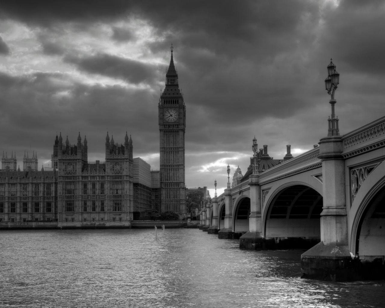 Лондон, мост, Биг-Бен, вечер Города картинки, обои рабочий стол