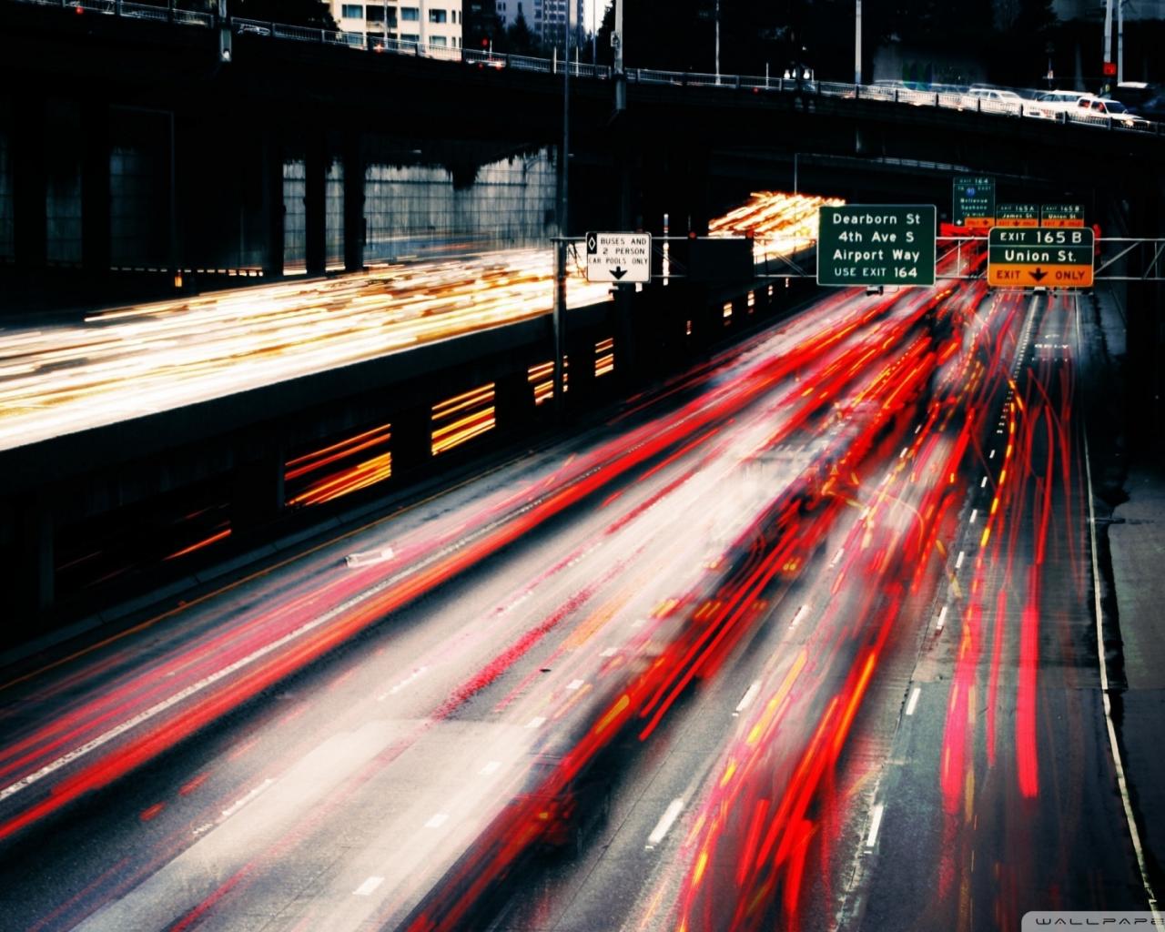 Night, road, ligths Города картинки, обои рабочий стол