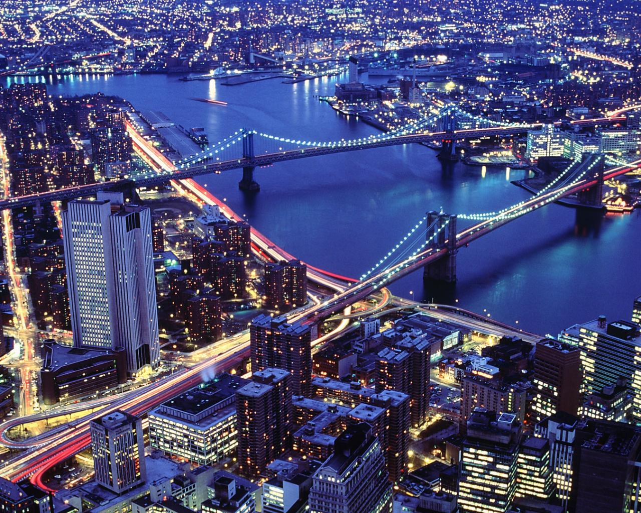 Brooklyn and Manhattan Bridges Города картинки, обои рабочий стол