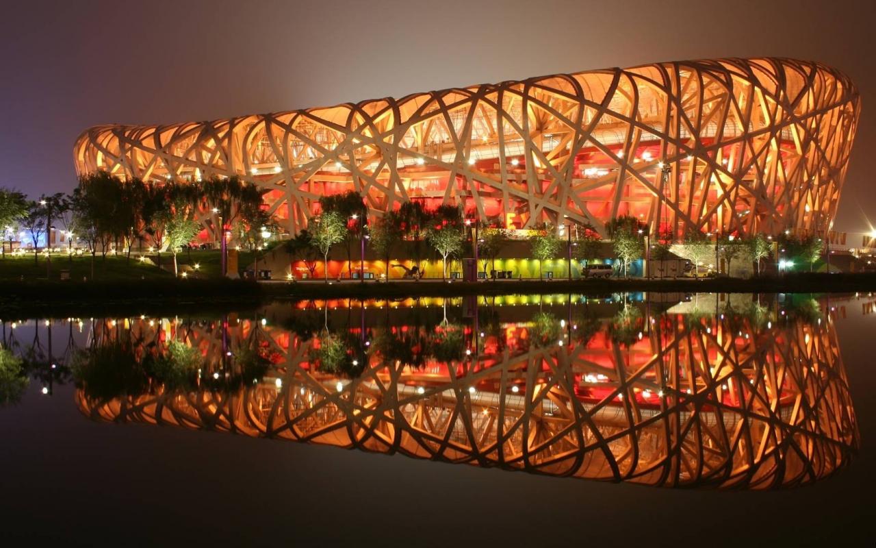 Олимпийский стадион Birds Nest Города картинки, обои рабочий стол