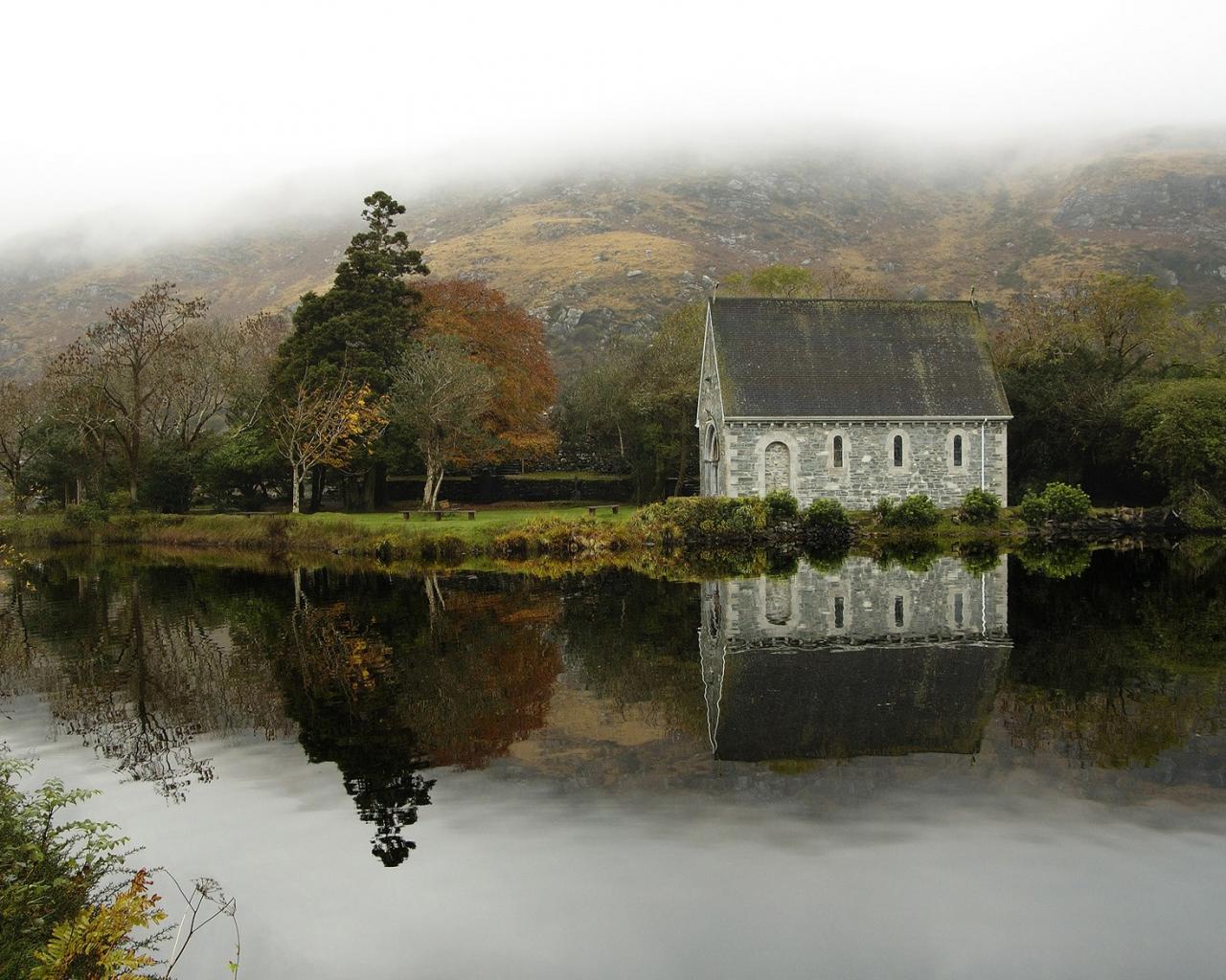 Церковь, Gougane Barra, Ирландия Города картинки, обои рабочий стол