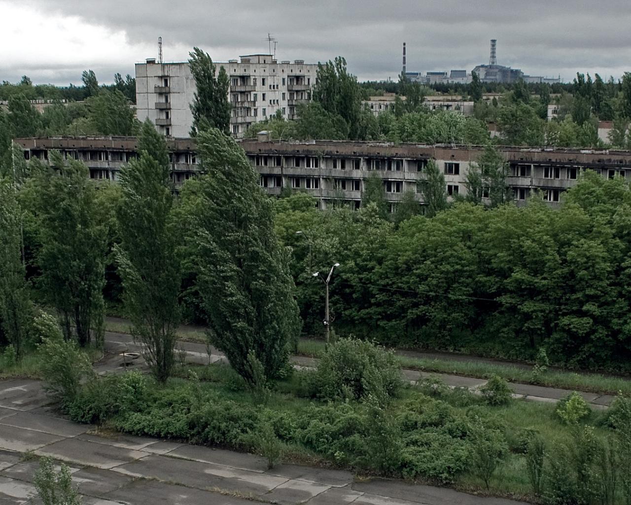 Припять, мертвый, город, дома, окна, деревья Города картинки, обои рабочий стол