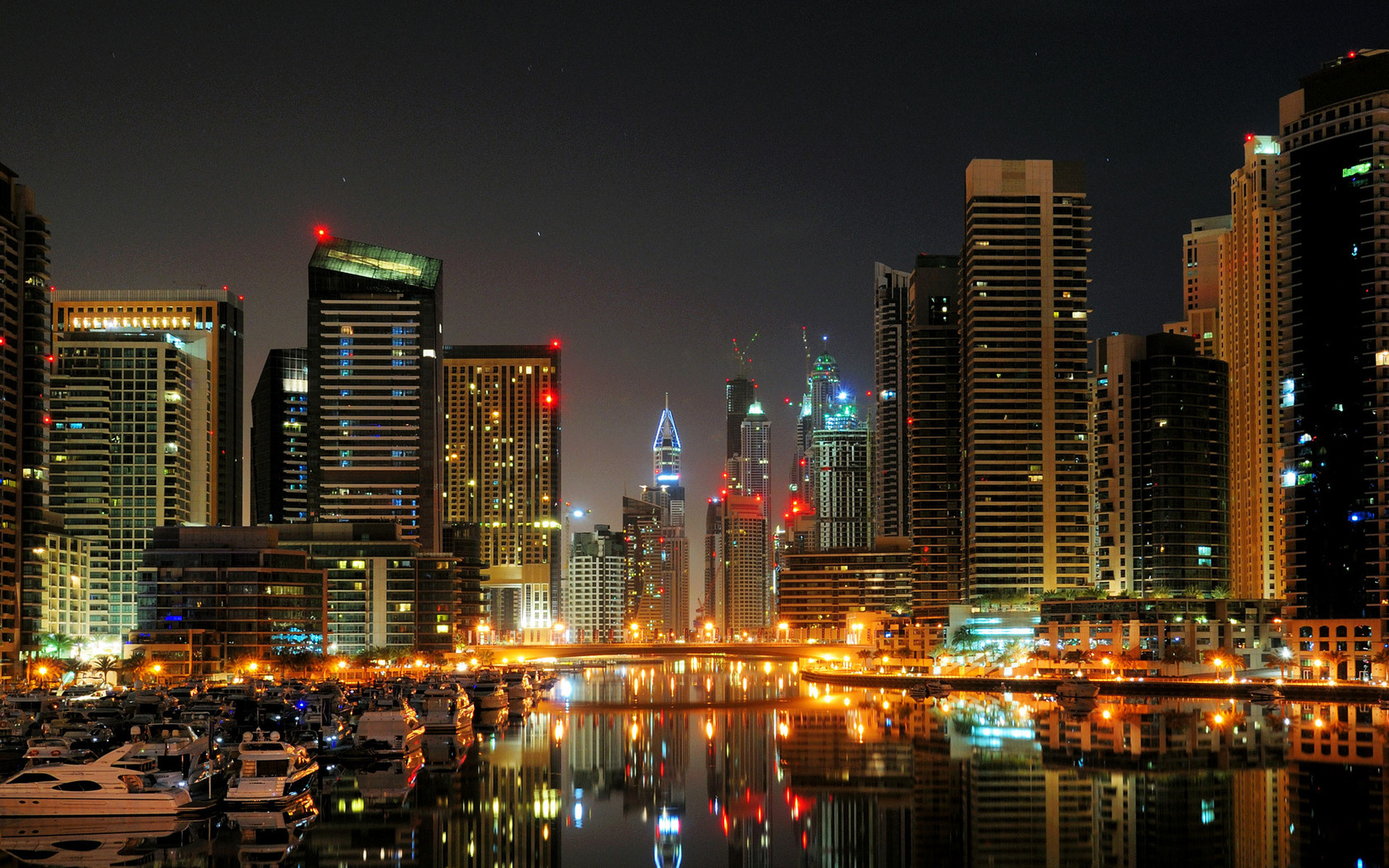 dubai, city, marina, Дубай, ночь, порт, катера Города картинки, обои рабочий стол