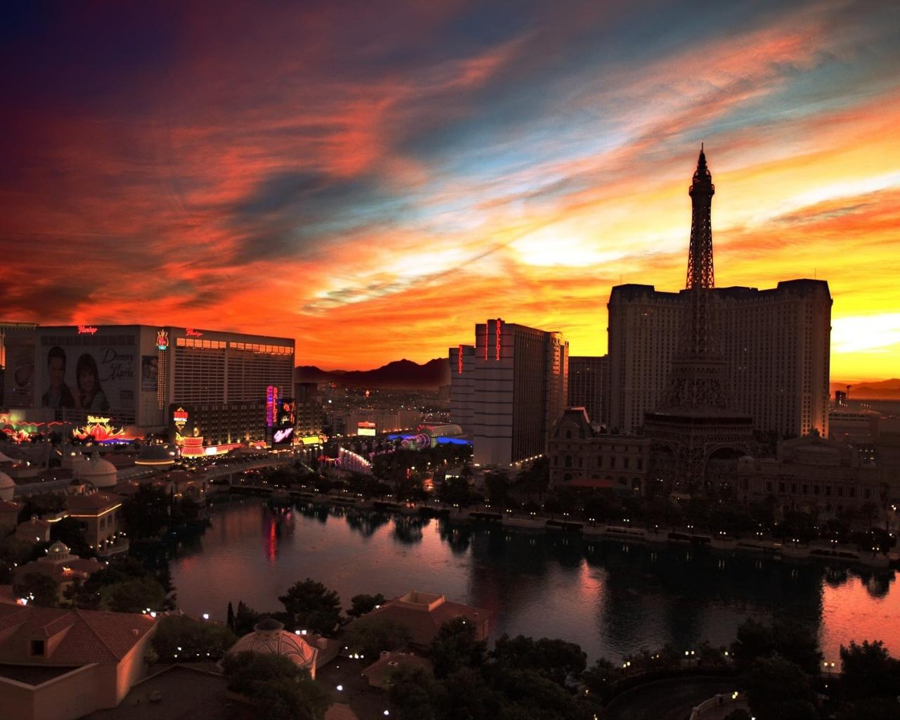 Лас-вегас, рассвет, казино Города картинки, обои рабочий стол