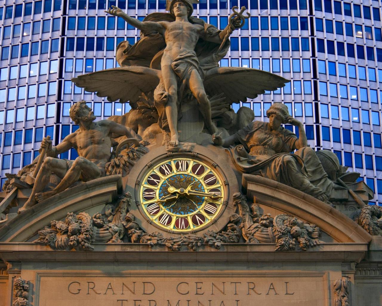 Grand Central Terminal, статуи Города картинки, обои рабочий стол